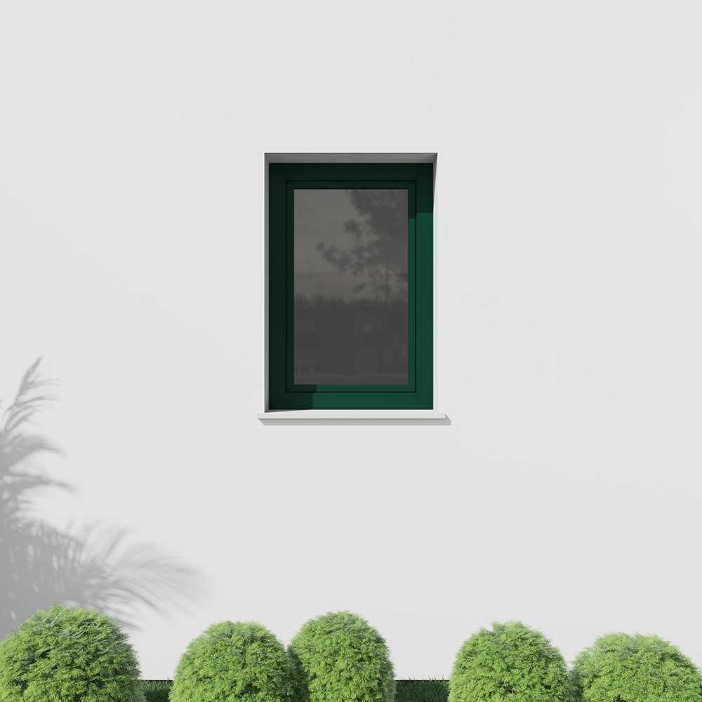 Kunststoff-Alu-Fenster in Moosgrün RAL 6005