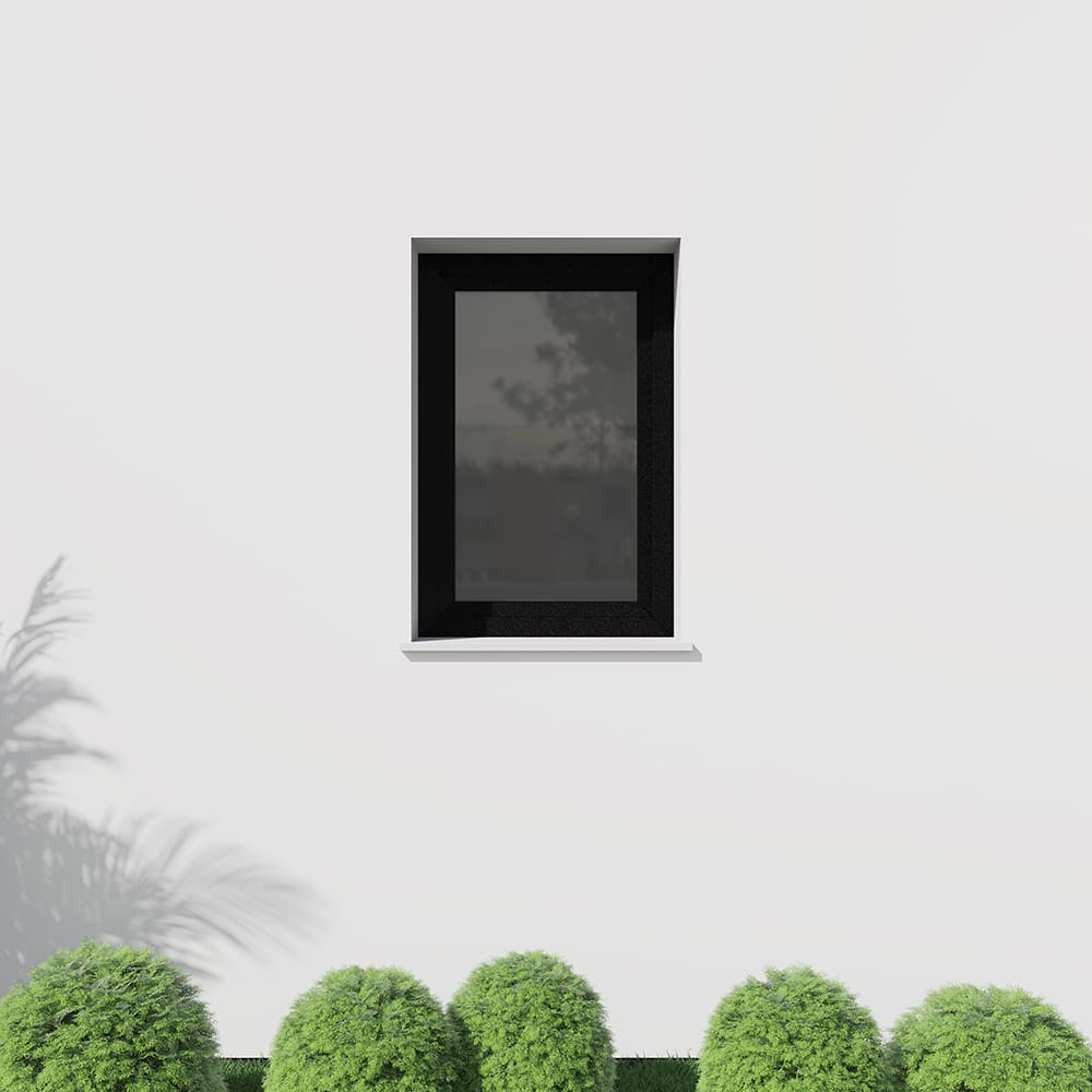 Kunststofffenster in aludec Jet Black 