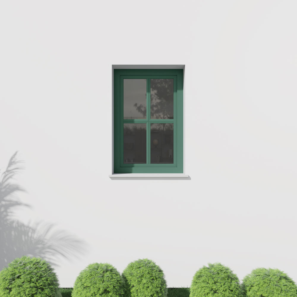 Sprossenfenster Kunststoff-Alu in Grün