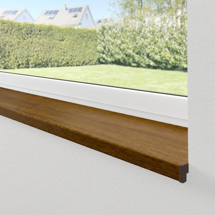 Kunststoff-Fensterbank in Golden Oak
