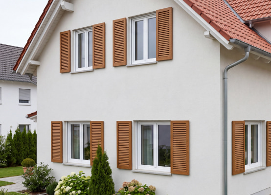 Fensterladen aus Alu in Holzdekor Fensterladen aus Alu in Holzdekor