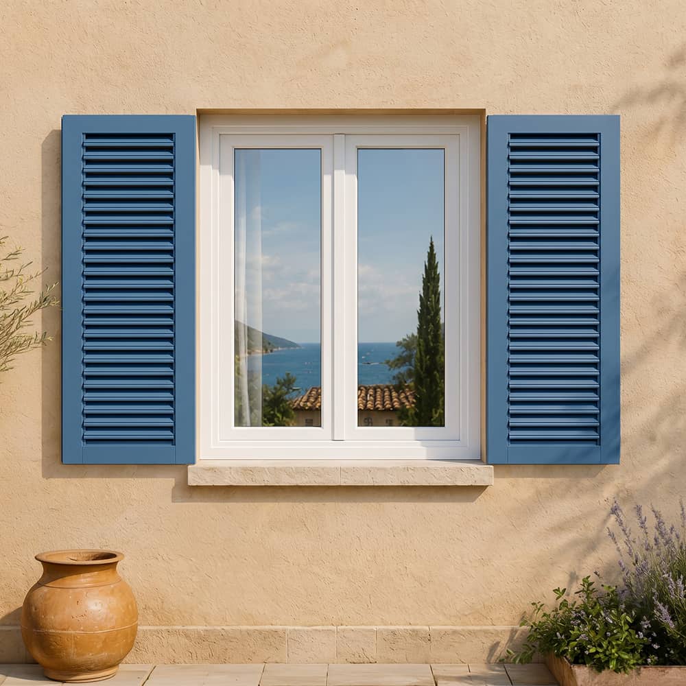 Mediterrane Fensterläden innen oder außen