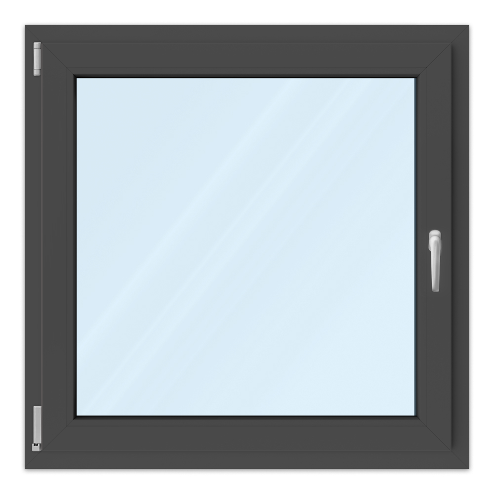 Fenster 100x100 cm Anthrazit drehkipp links