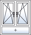 Fenster zweiflügelig Dreh-Kipp rechts Dreh-Kipp links Unterlicht