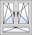 Fenster zweiflügelig Dreh-Kipp rechts Dreh-Kipp links Unterlicht Kipp