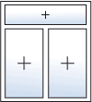 Fenster zweiflügelig festverglast rechts festverglast links Oberlicht