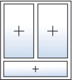 Fenster zweiflügelig fest links fest rechts Unterlicht