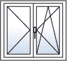 Zweiflügelige Fenster