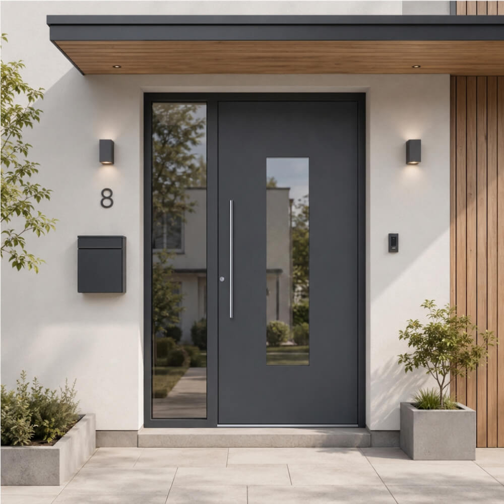 Alu-Haustür Baden Einbausituation außen