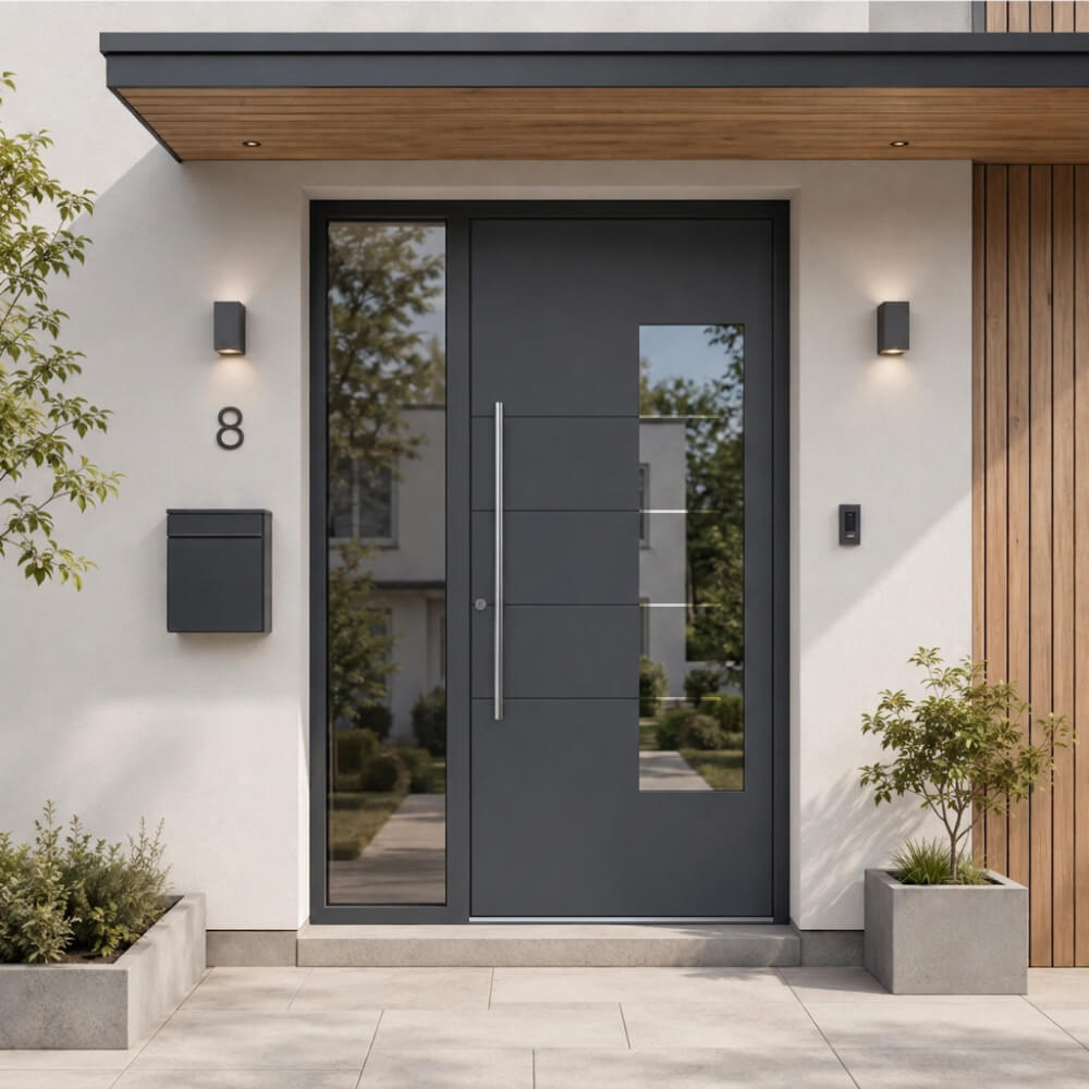 Alu-Haustür Lustenau Einbausituation außen