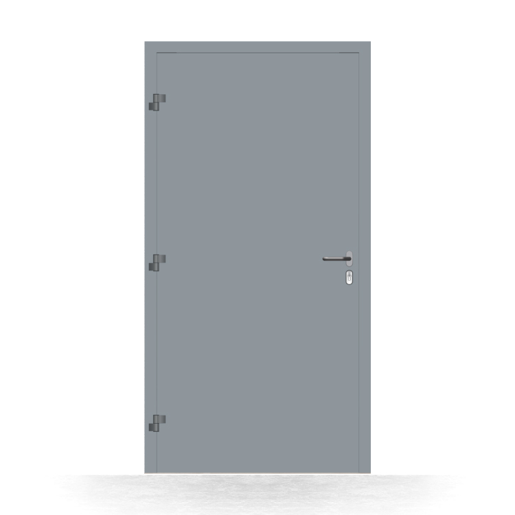 Alu-Haustür in Silbergrau (RAL 7001) Innenansicht