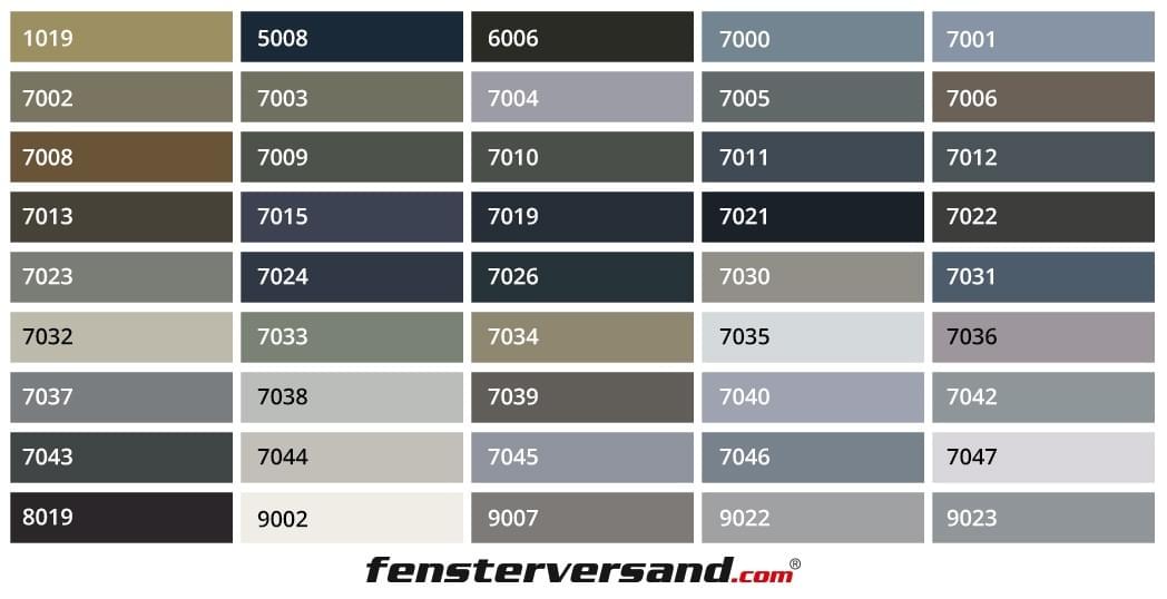 RAL-Farben Grau