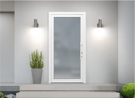 Kunststoff-Haustür Ornamentglas