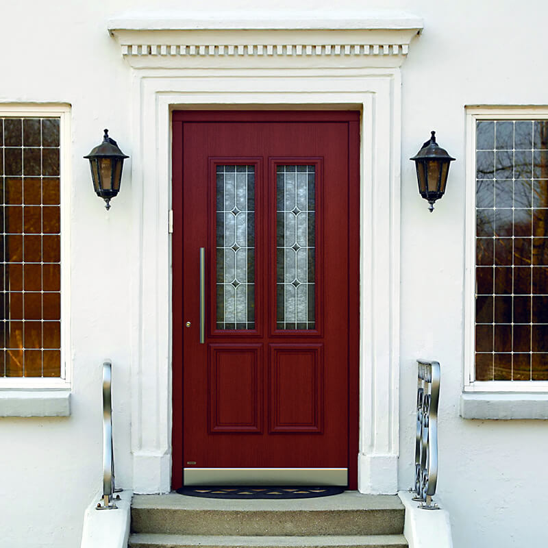 Ornamentglas Haustür Landhausstil