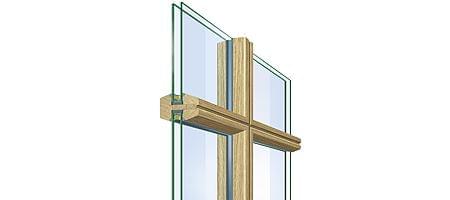Glasteilende Sprosse - Holz Fenster
