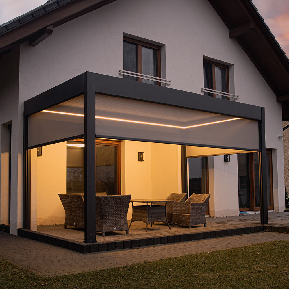 Freistehende Pergola LED Beleuchtung