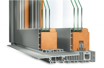 Hebeschiebetür Holz-Aluminium - Idealu