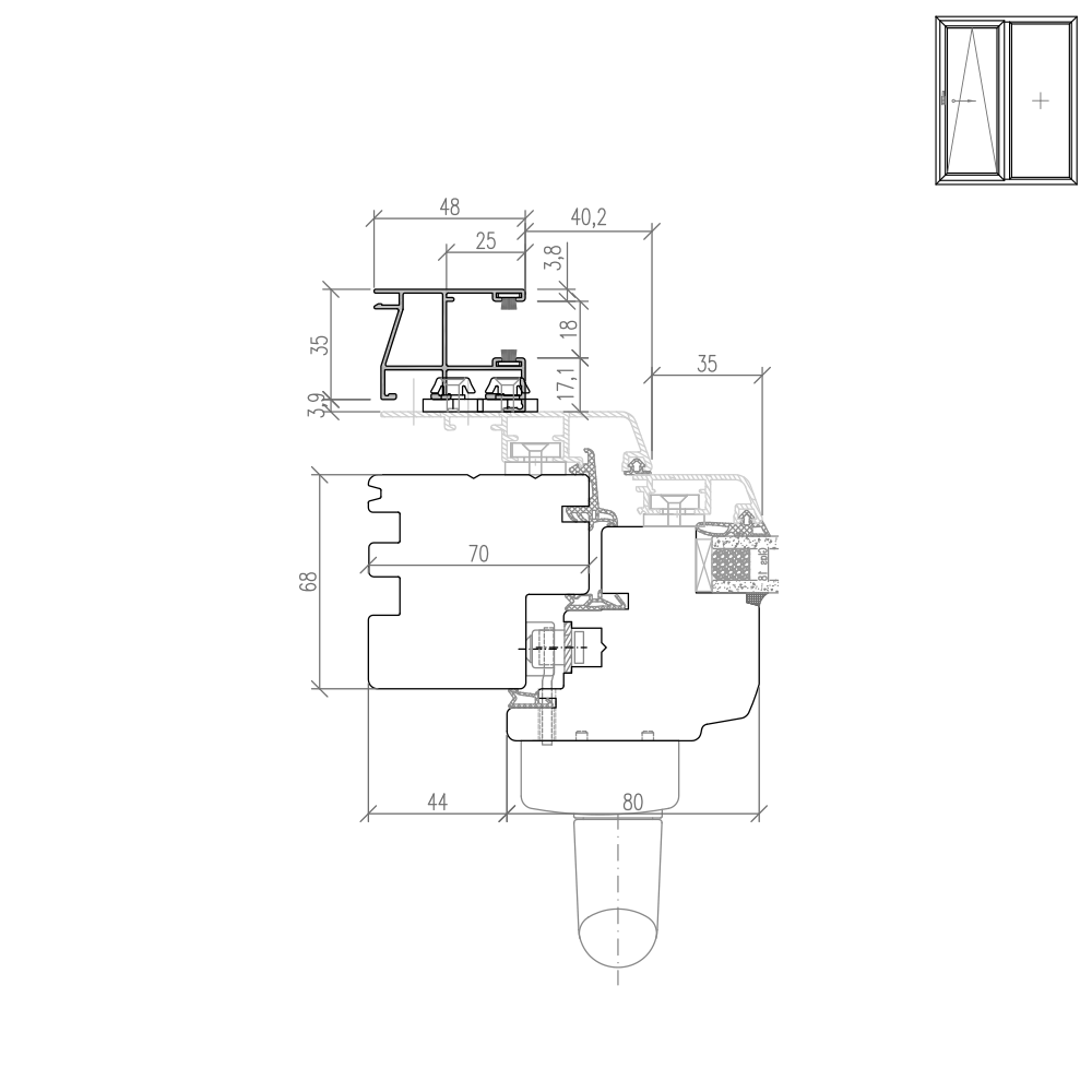 Idealu Classicline PSK Rollladenführungsschiene Neubau