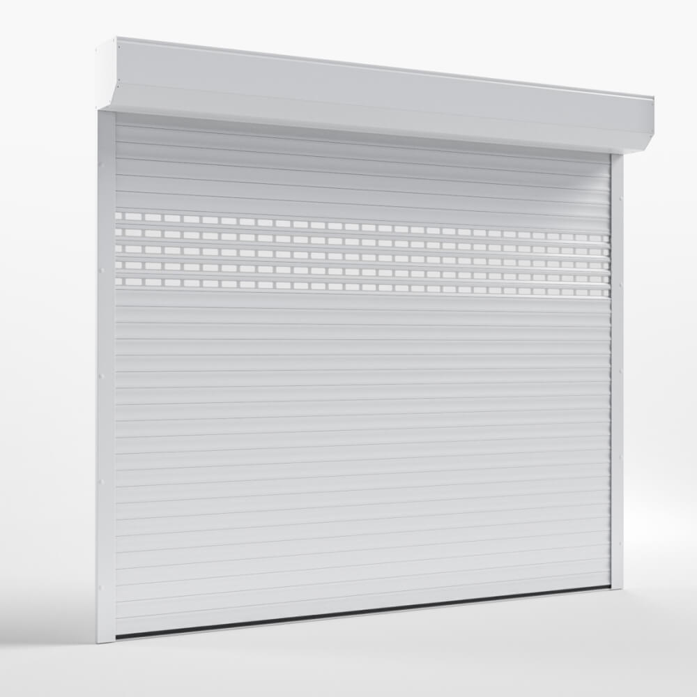 Rolltor Comfort in Weiß mit Acrylglas