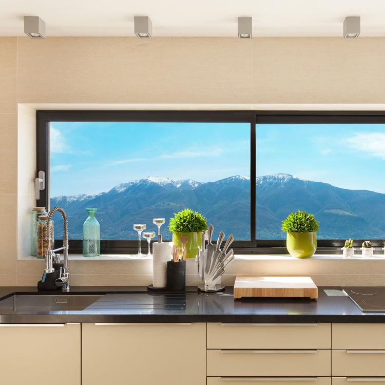 Schiebefenster als Küchenfenster