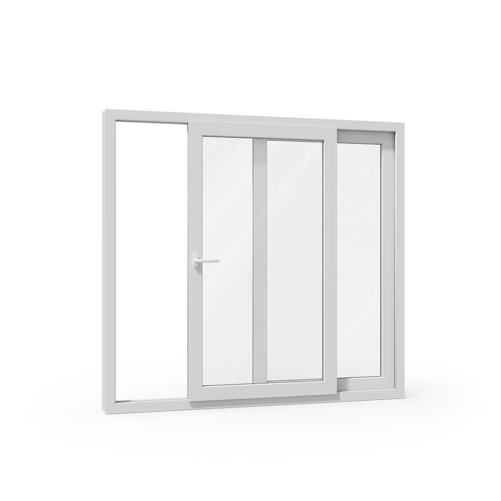 Kunststoff-Schiebefenster geöffnet