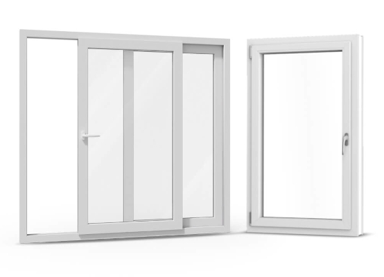 Kunststoff Schiebefenster und Dreh-Fenster