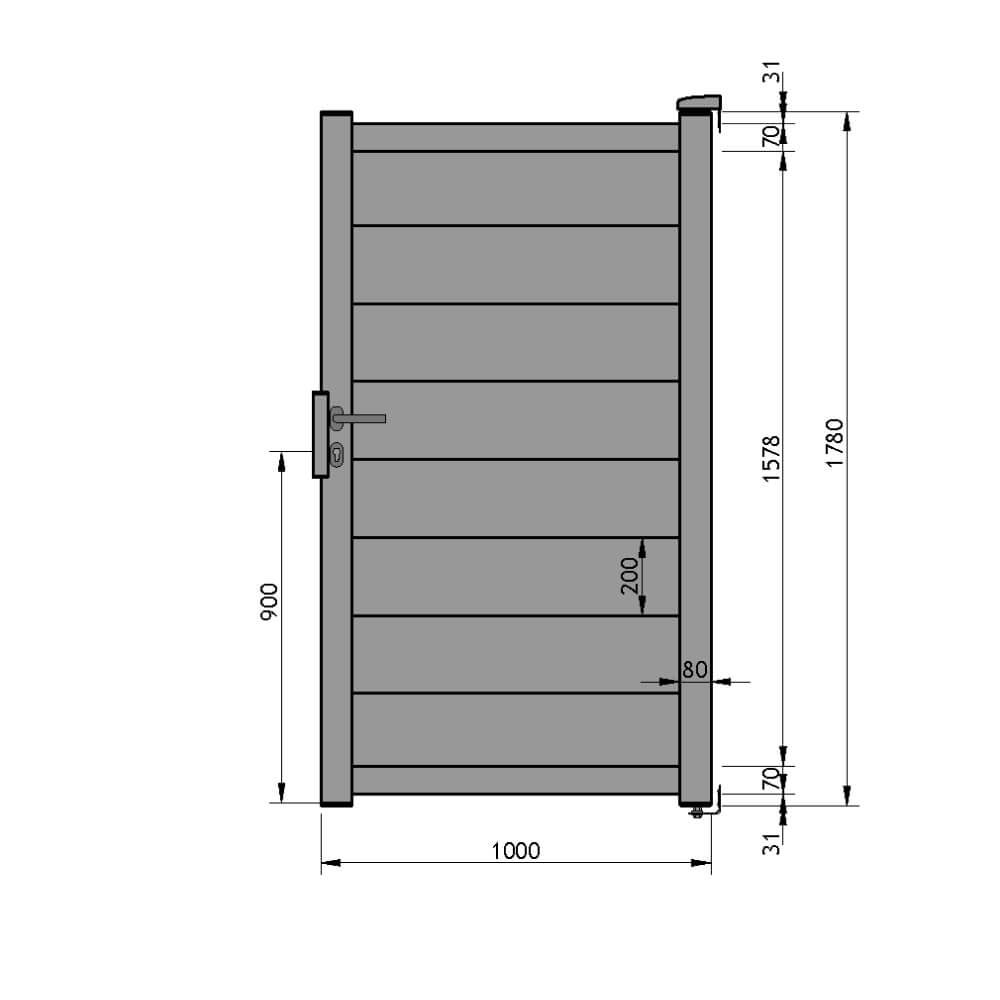 Einzeltor 1000 x 1780 mm 