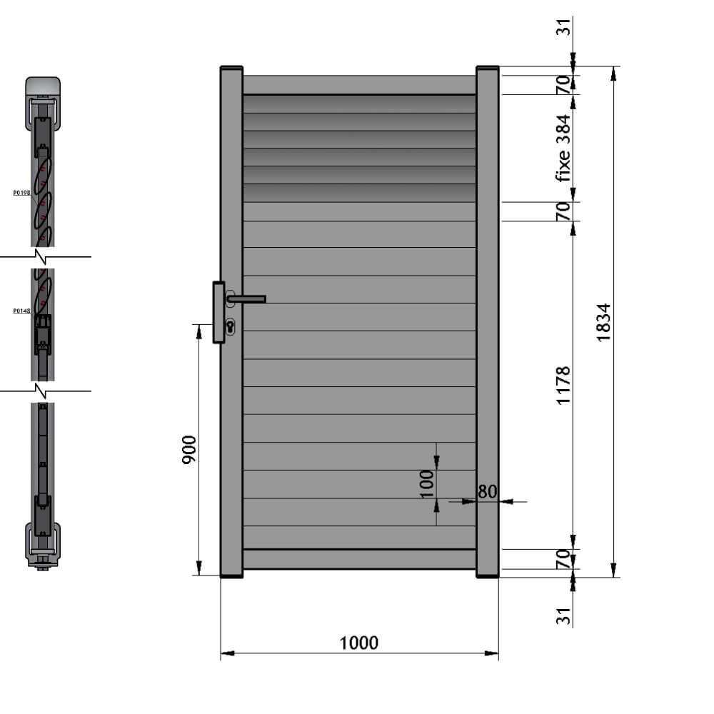 Einzeltor 1000 x 1834 mm