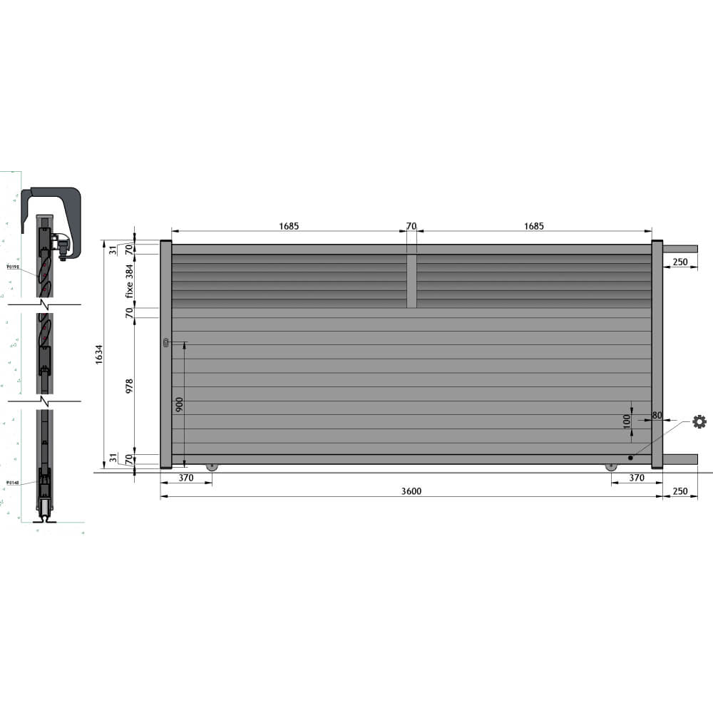 Schiebetor 3600 x 1634 mm