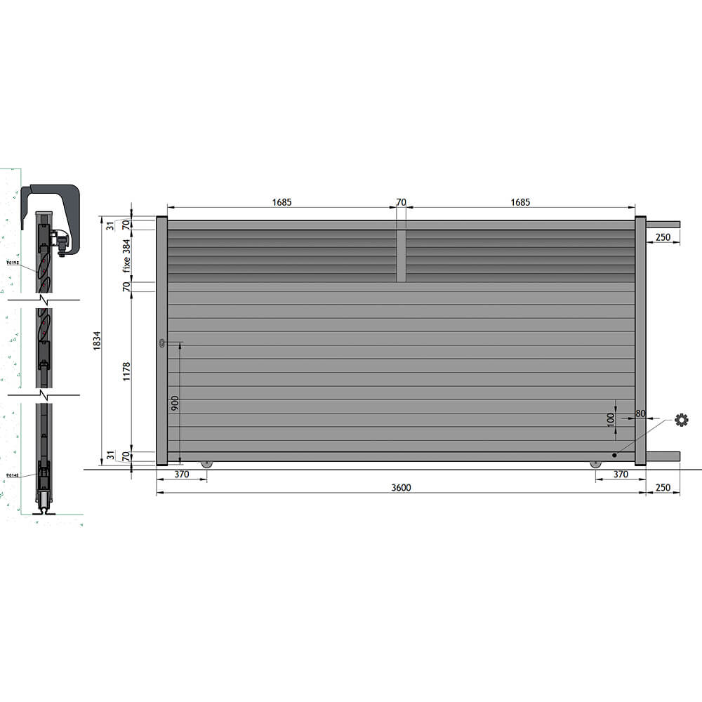 Schiebetor 3600 x 1834 mm