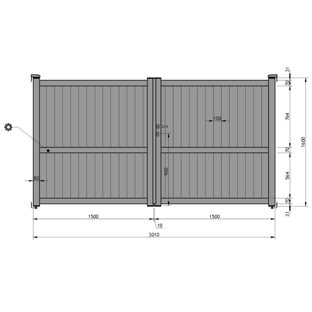 Doppeltor 3010 x 1600 mm