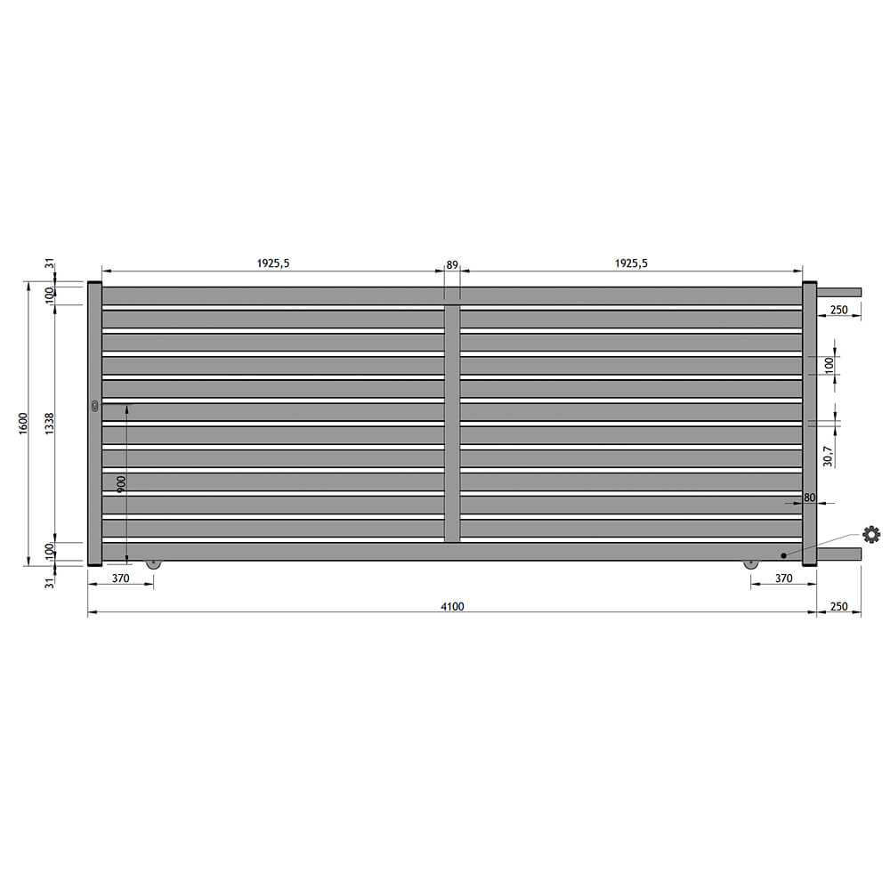 Schiebetor 4100 x 1600 mm