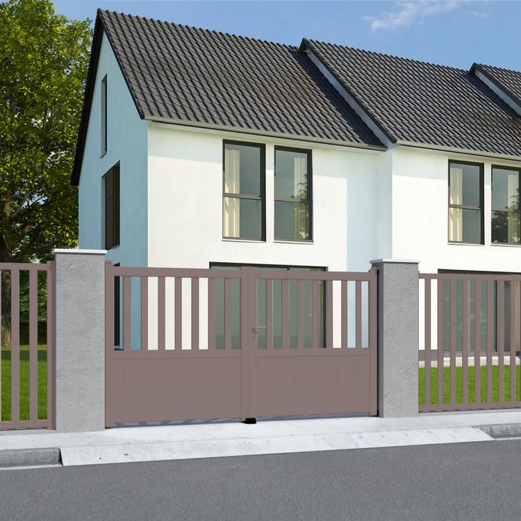 Doppeltor Graualuminium