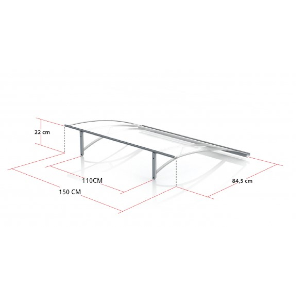 Vordach Salzburg Maße – 150 cm Breite