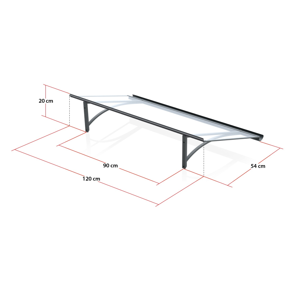 Vordach Wien Maße – 120 cm Breite