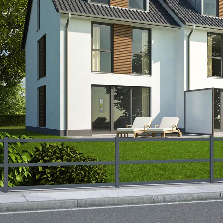 Zaun Anthrazit Einbausituation