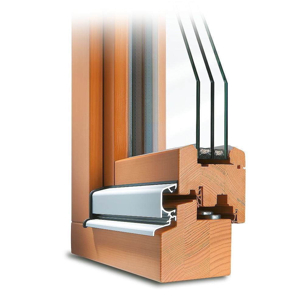 Standard-Ausführung Classic IV 68 Dreh-Kipp-Holzfenster Profilecke in Lärche